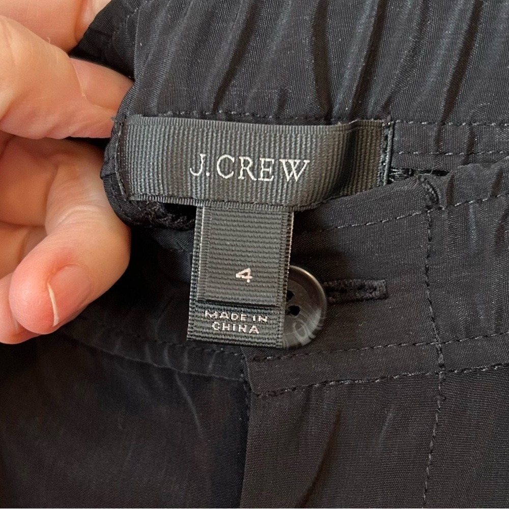 J. Crew Black Drapey Patio Pant Wide Leg Cropped Culotte Silky Feel - Size 4 - Picture 5 of 14